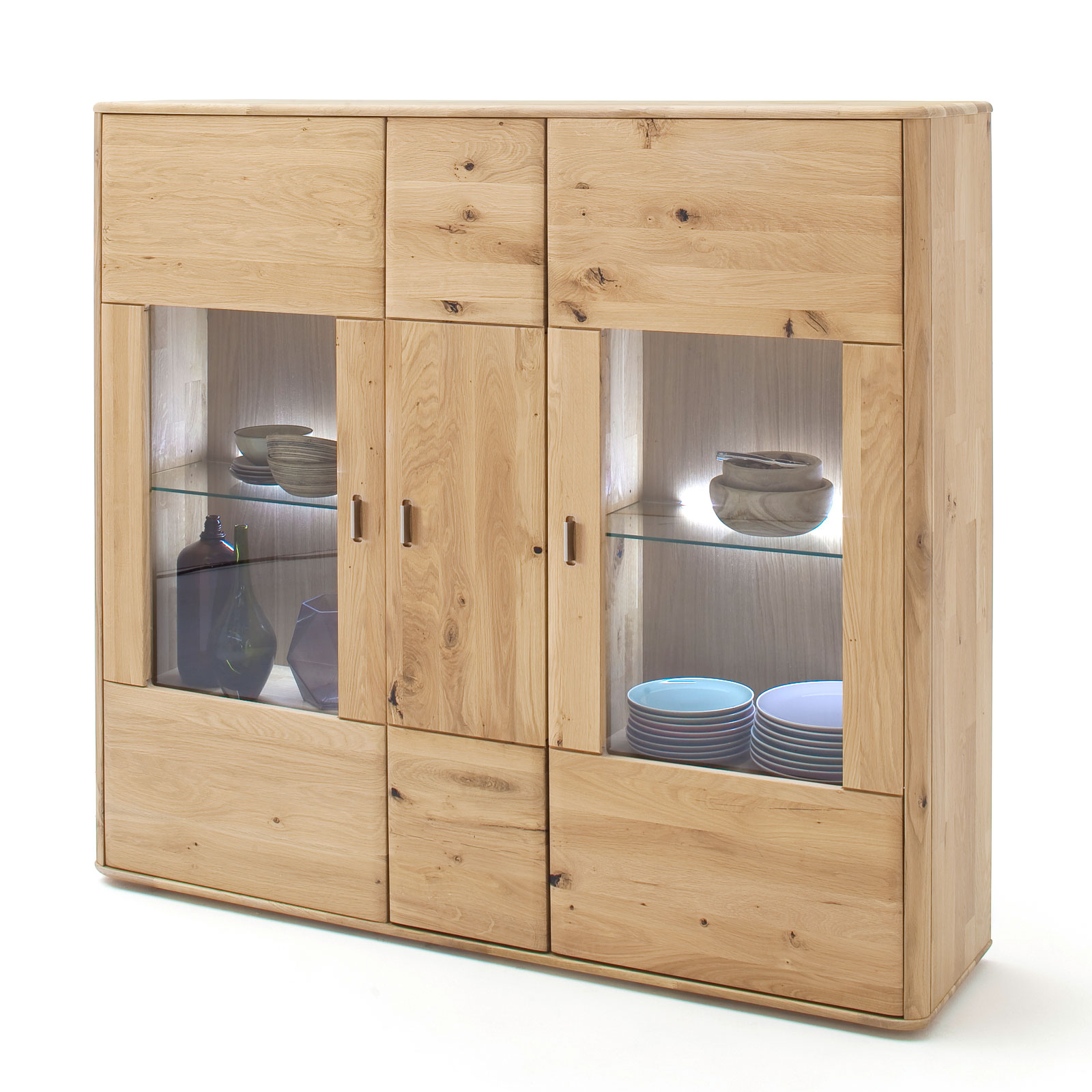 Wohnen cm B156 H141 Massivholz Casamia | Highboard Balkeneiche