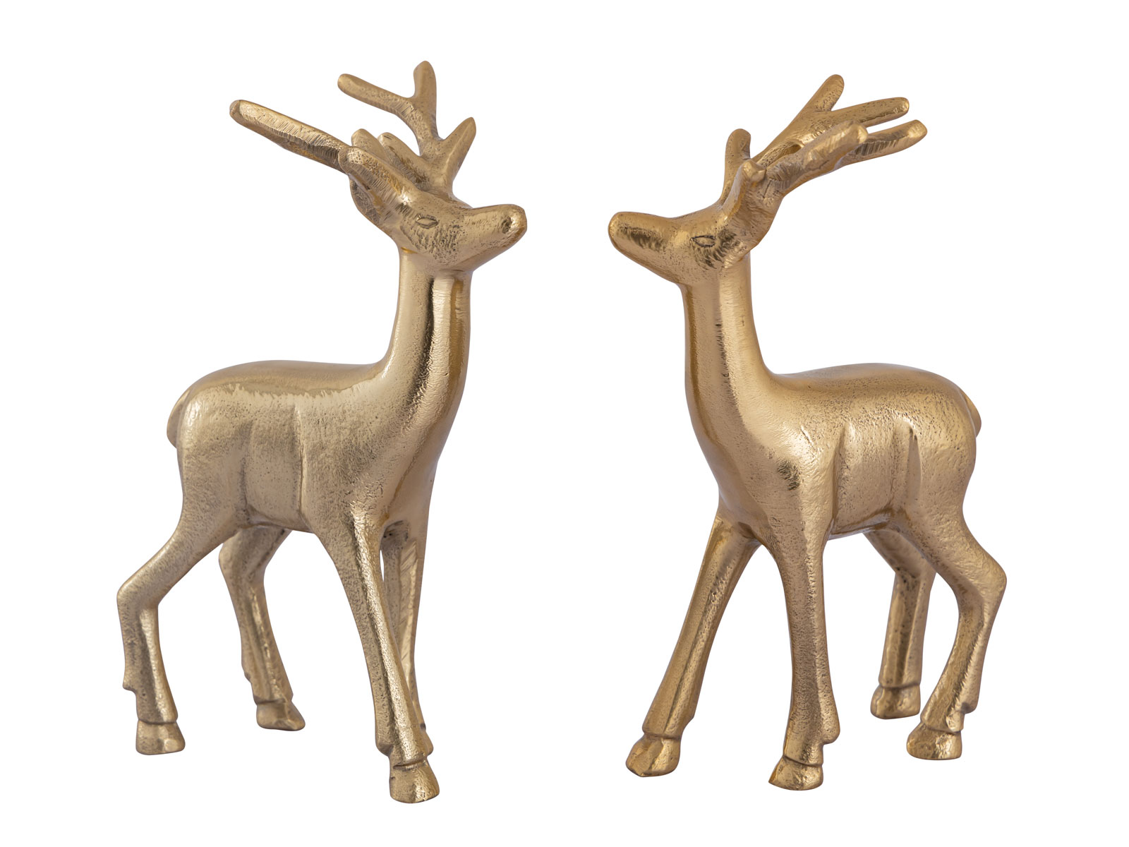 Deko Figur 2er Set Hirsch Tischdekoration Tierfigur Metall Weihnachtsdeko  silber o. gold Aluminium | Casamia Wohnen