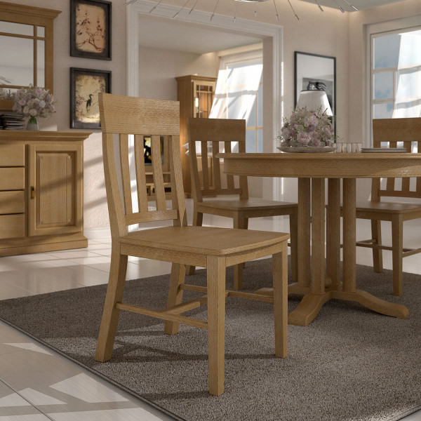 Esszimmer Stuhl mit Holzsitzfläche Duett, Pinie massiv Breite 57 cm