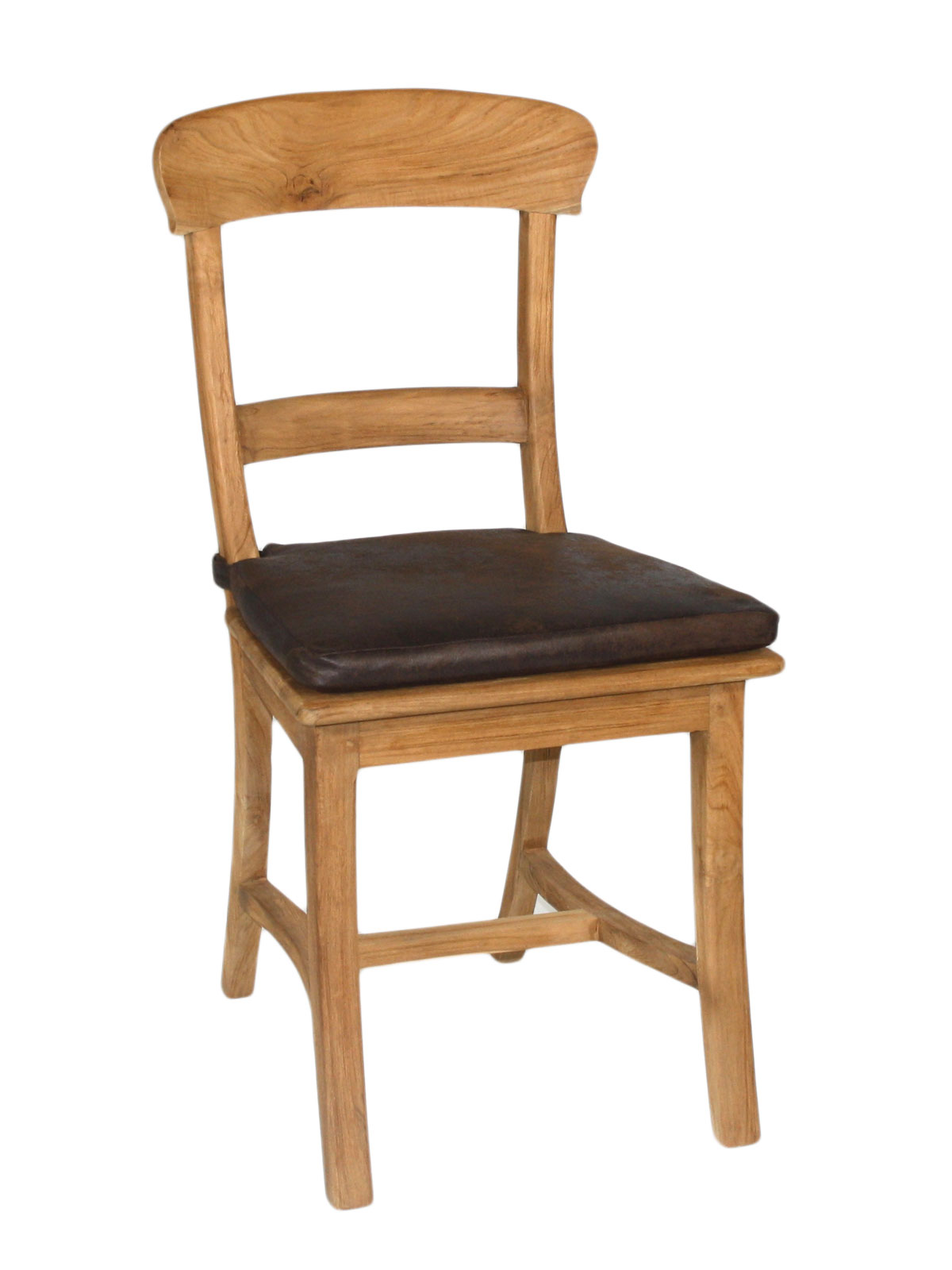 Stuhl-Set Tanja 6 Stück mit Holzsitzfläche Teak gebürstet unbehandelt