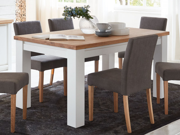 Esstisch Esszimmer Tisch Olbia 140/160/180x95cm Pinie Nordica weiß