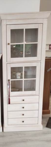 Santos Vitrine 2-türig – Pinie Massivholz 214x82 cm-Ausstellungsstück