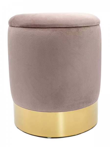 Samthocker mit Stauraum Ø 31 H 38 cm Deko Hocker Samt gold Hocker Schminktisch