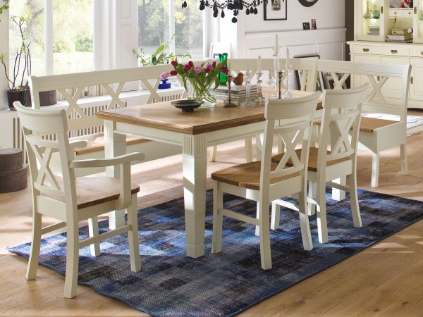 Essgruppe Padua 1 Eckbank 1 Esstisch 1 Armlehner 2 Esszimmer Stühle Pinie Nordica massiv