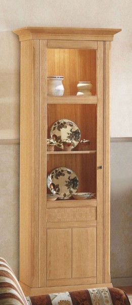 Vitrine Standvitrine hoch Vienna B 76 H 210 cm, Pinie massiv