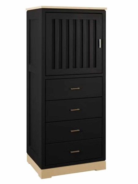 Highboard Casaverde 1-türig 4 Schubladen Pinie Massivholz